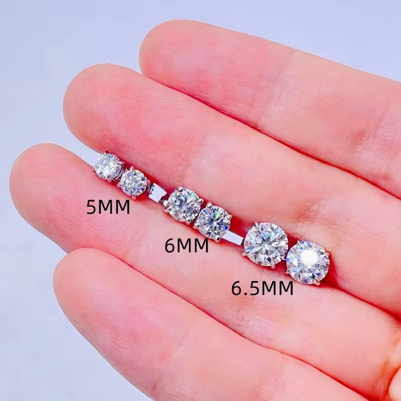 GRA Certified 0.5ct Moissanite Stud Earrings 925 Sterling Silver Round Brilliant Cut - Screw Back | Free Shipping