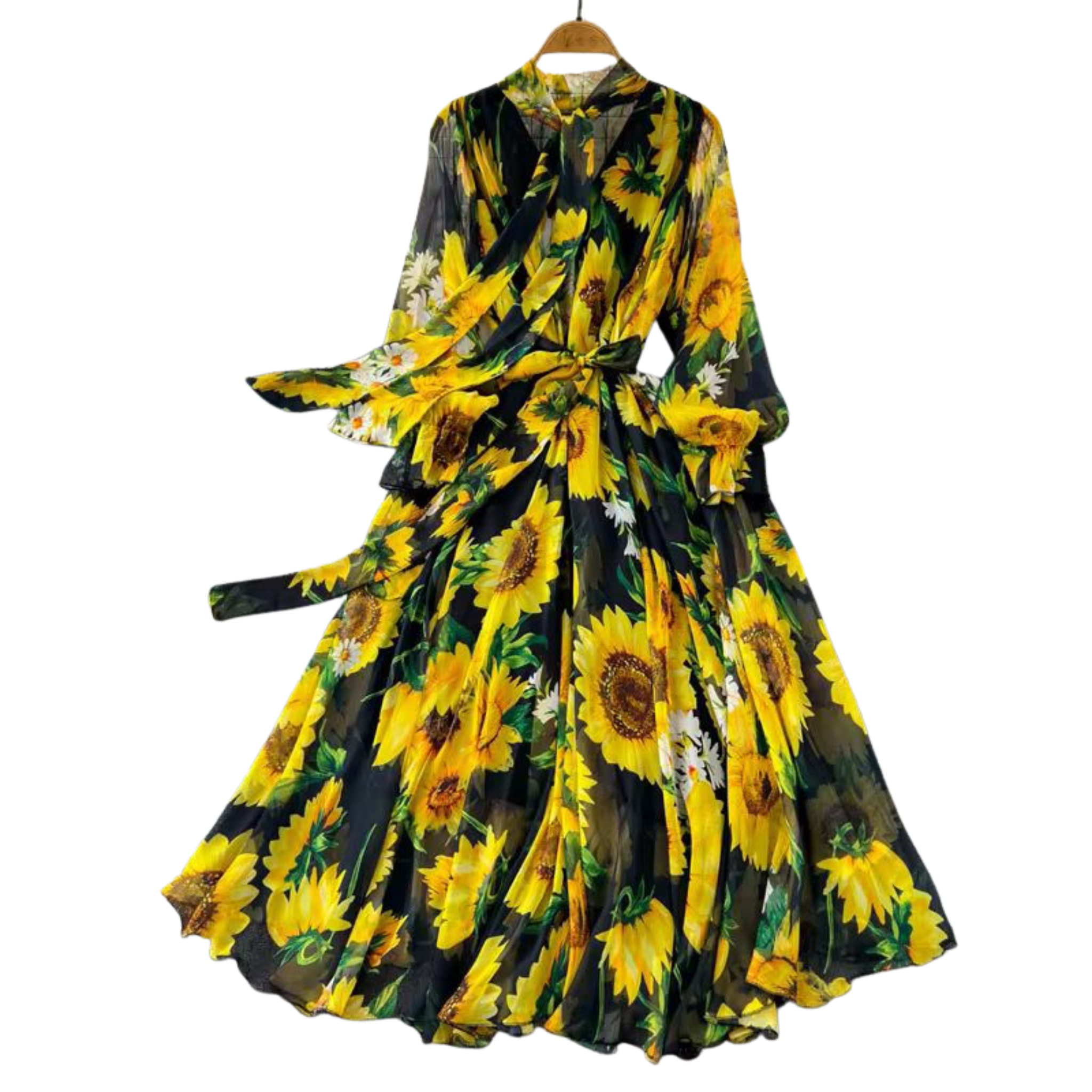 seafolly sunflower maxi dress Vintage Print Long Sleeve LoveShackFancy Rialto Dress in then selected Color:BLUE-GRAY vintage gown