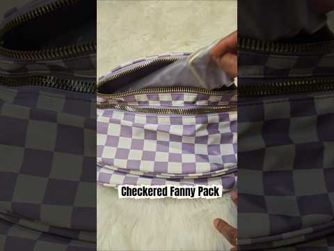 Lavender Checkered Everyday Crescent Belt Bag | Wide Adjustable