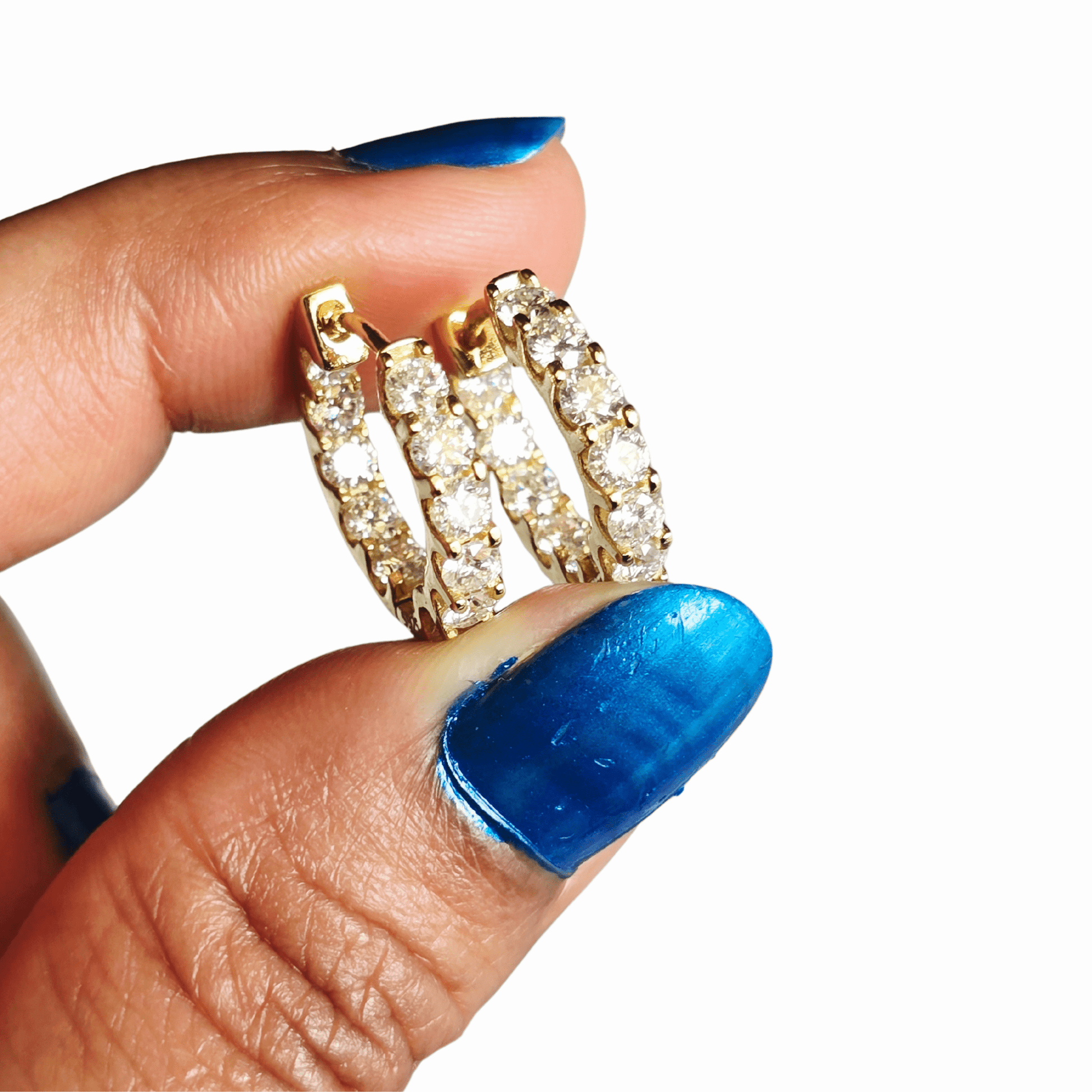 Everyday Moissanite Hoop Earrings for Women | Gold Plated, Hypoallergenic & VVS Certified - Fashion Factory USA By Diana