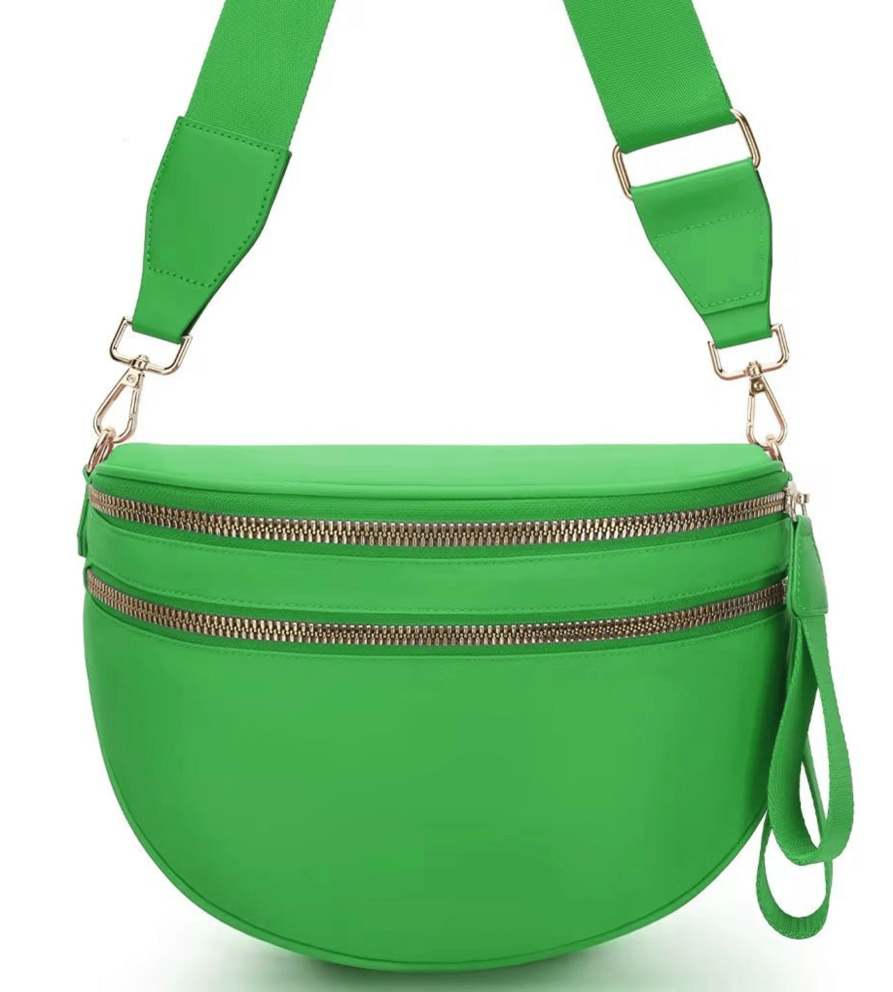 Lime Green Crescent Bag with Adjustable Strap | Utility Waist Pack - Fashion Factory USA By Diana