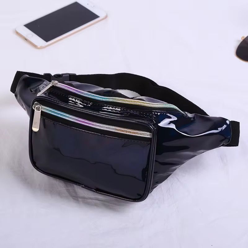 Shiny Holographic Everyday Belt Bag | Unisex Waterproof Metallic Crossbody Waist Pack for Concerts - Fashion Factory USA By Diana