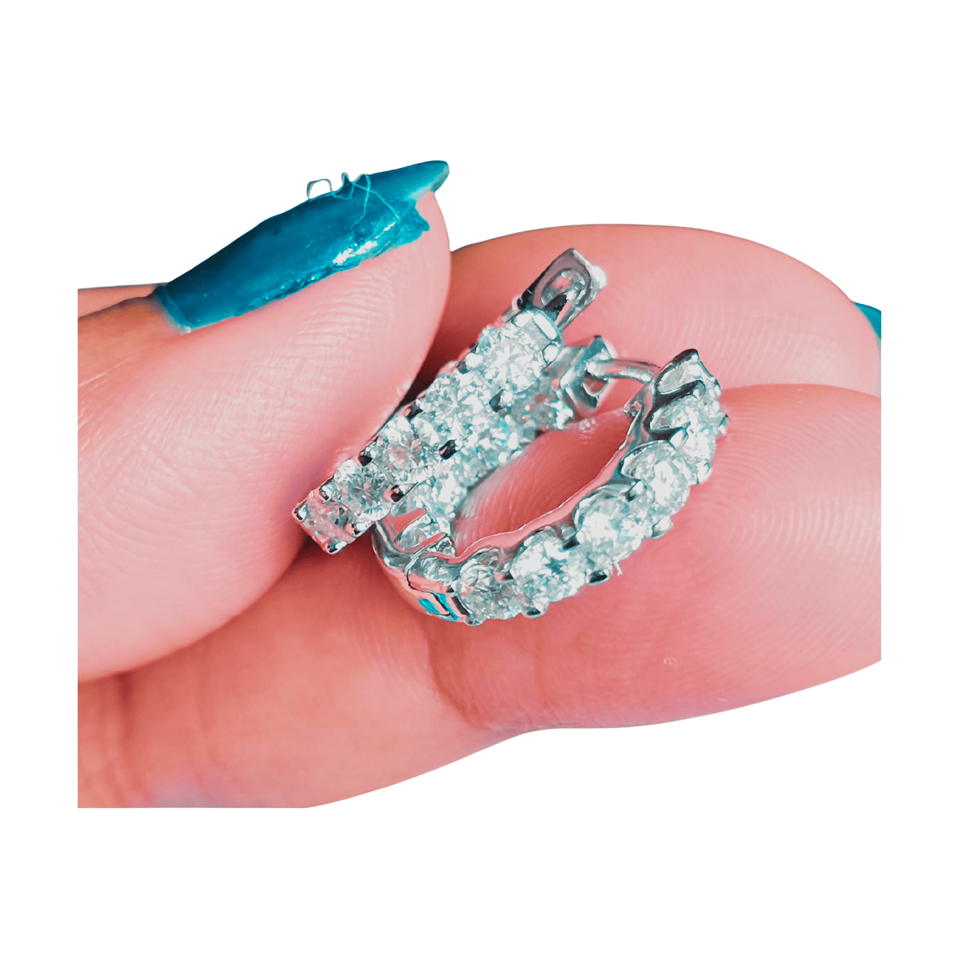 3.0mm Moissanite Hoop Earrings for Women | VVS Clarity, Rhodium Plated Sterling Silver (925) - Fashion Factory USA By Diana