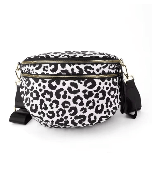 Waterproof Nylon Checkered Belt Bag | Wide Adjustable Strap Crossbody Sling - Fashion Factory USA By Diana