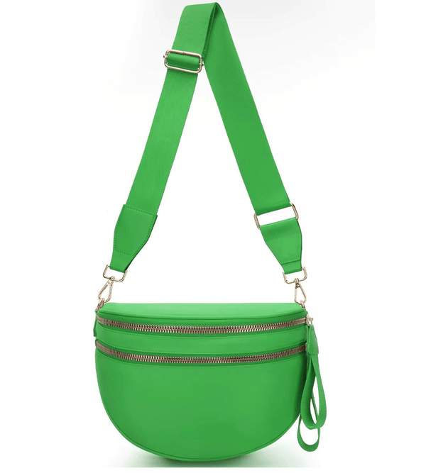 Lime Green Crescent Bag with Adjustable Strap | Utility Waist Pack - Fashion Factory USA By Diana