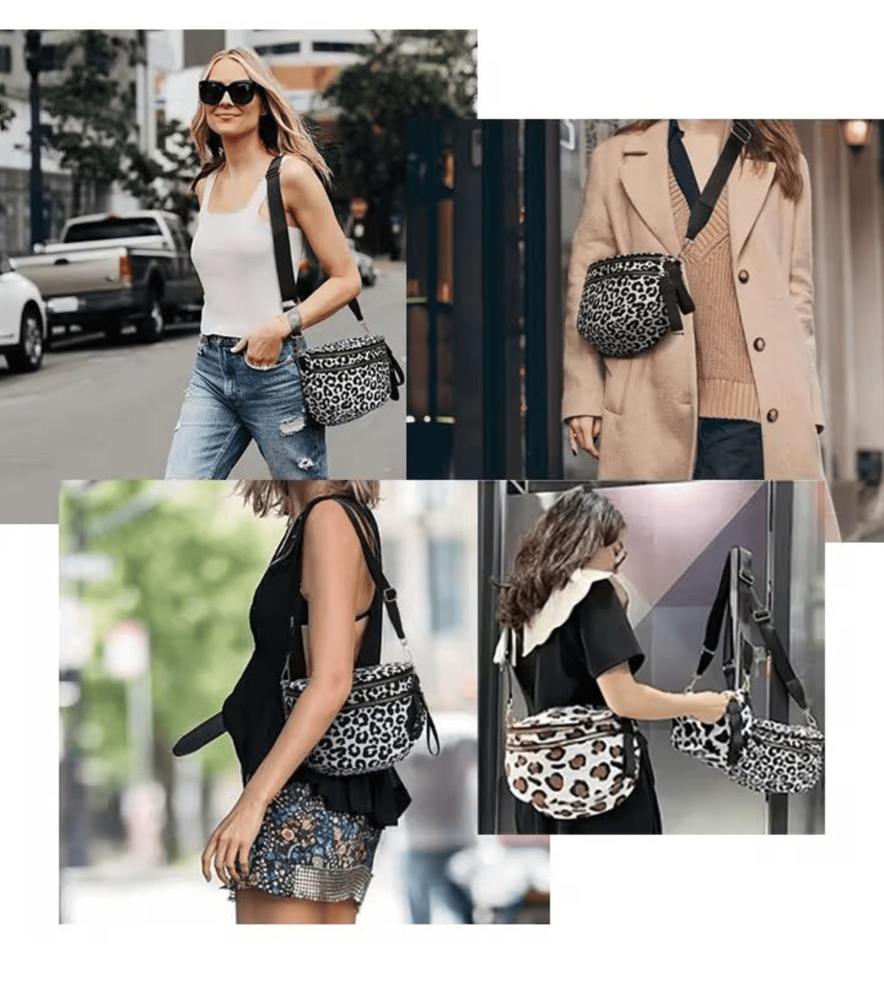 Waterproof Nylon Checkered Belt Bag | Wide Adjustable Strap Crossbody Sling - Fashion Factory USA By Diana