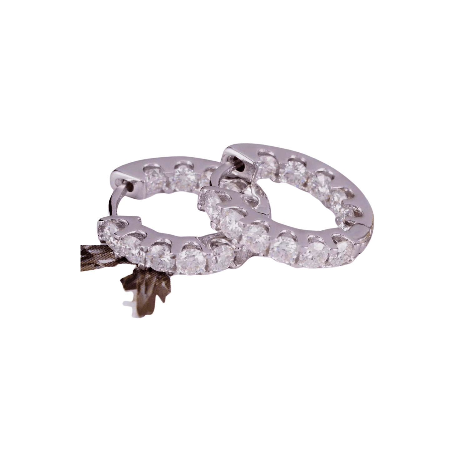 3.0mm Moissanite Hoop Earrings for Women | VVS Clarity, Rhodium Plated Sterling Silver (925) - Fashion Factory USA By Diana