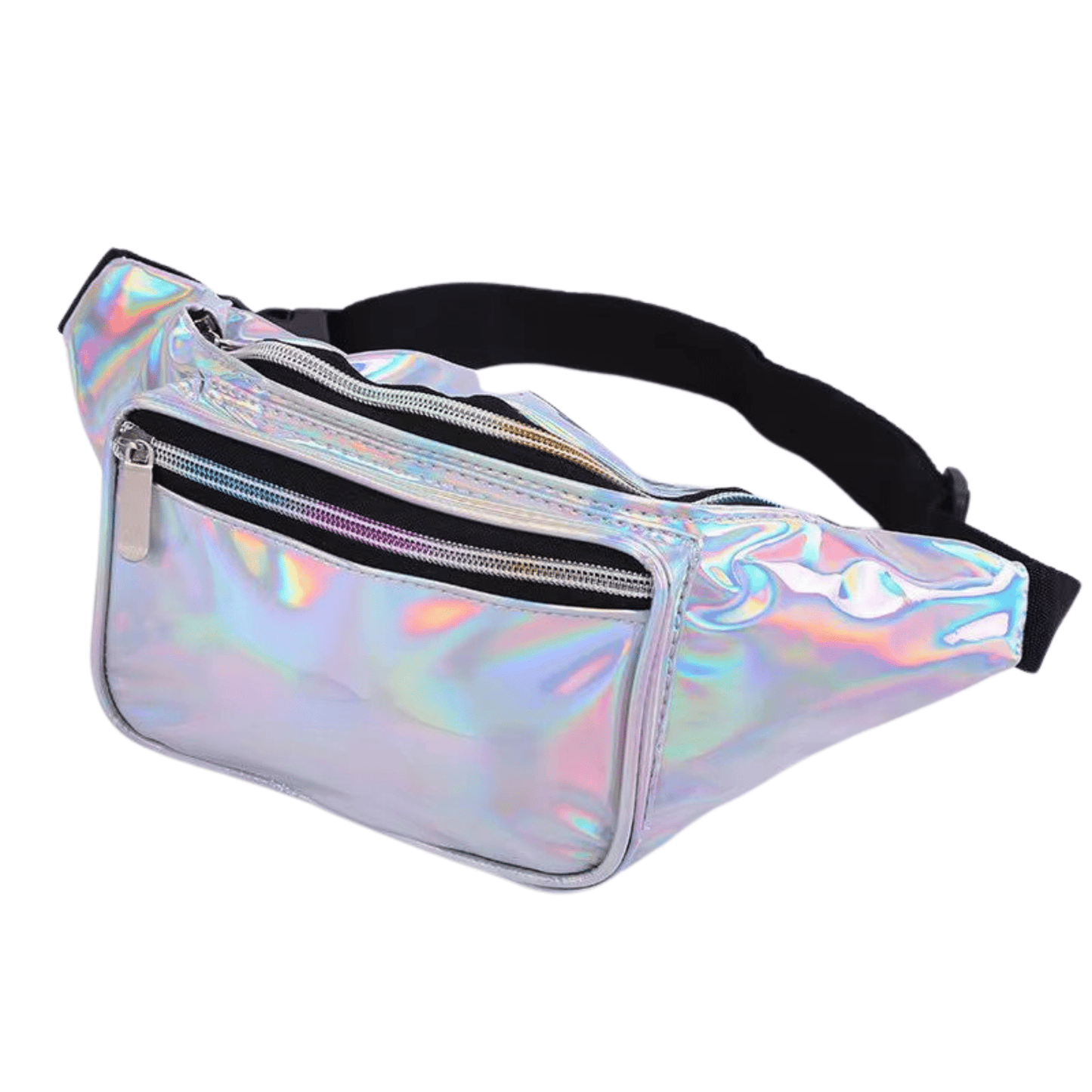 Shiny Holographic Everyday Belt Bag | Unisex Waterproof Metallic Crossbody Waist Pack for Concerts - Fashion Factory USA By Diana