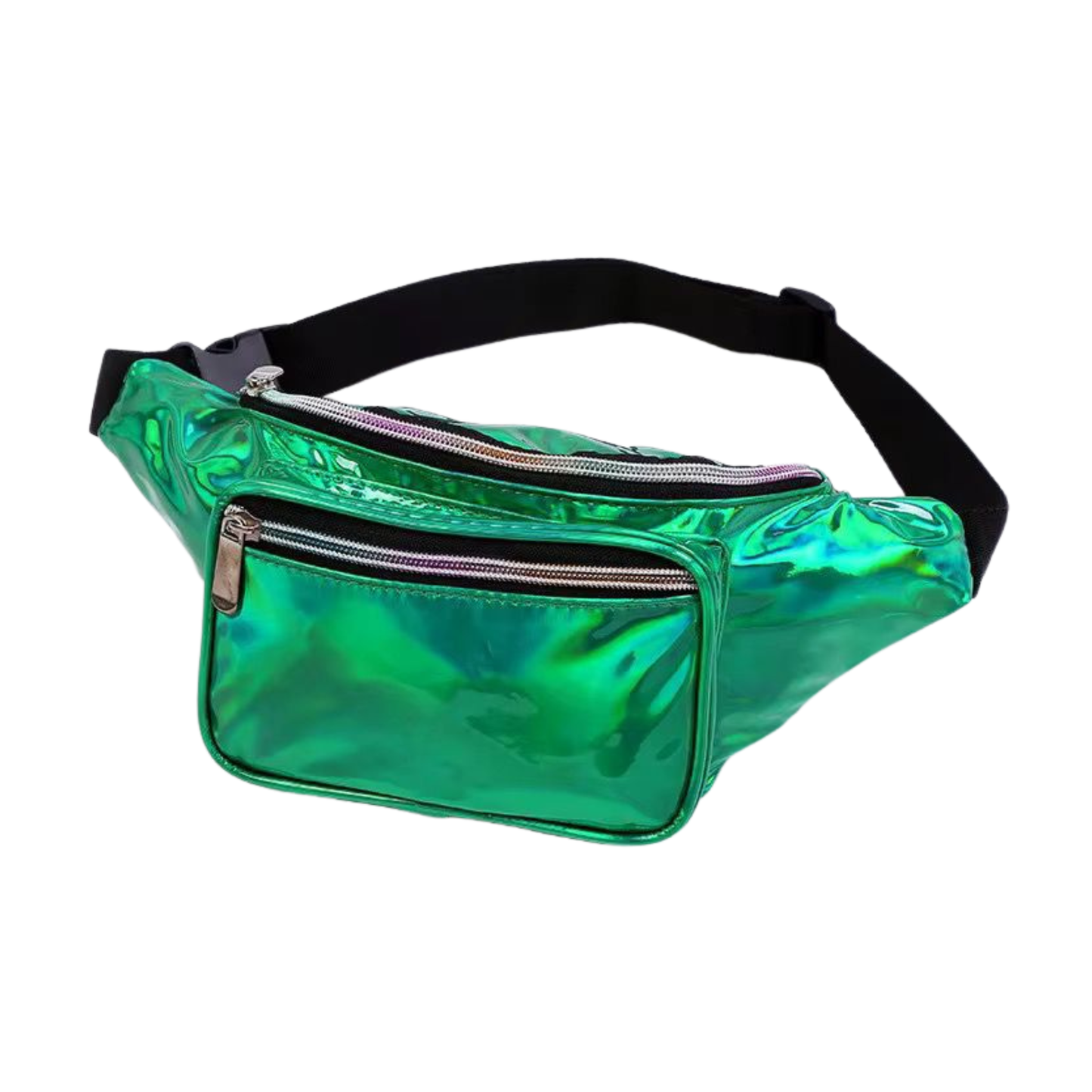 Holographic PU Fanny Pack for Festival & Rave | Unisex Metallic Belt Bag