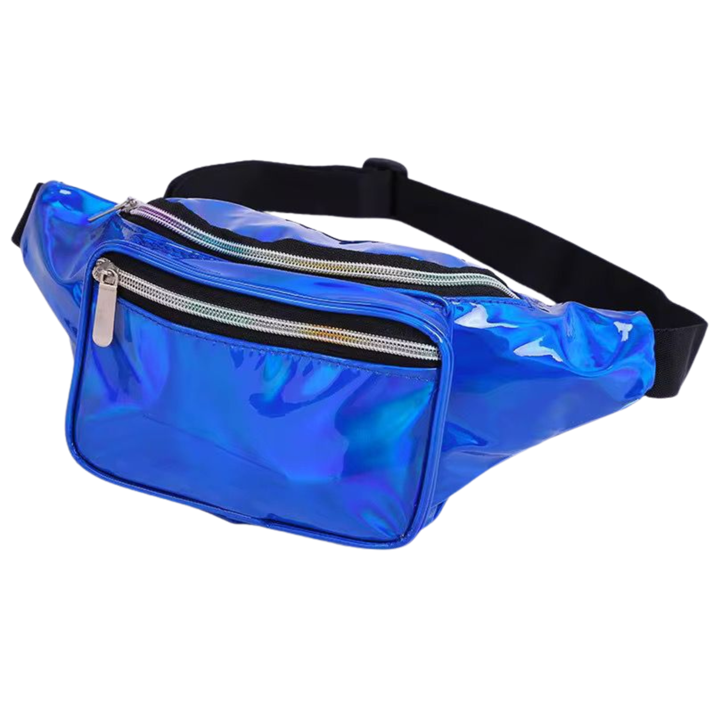 Holographic PU Fanny Pack for Festival & Rave | Unisex Metallic Belt Bag