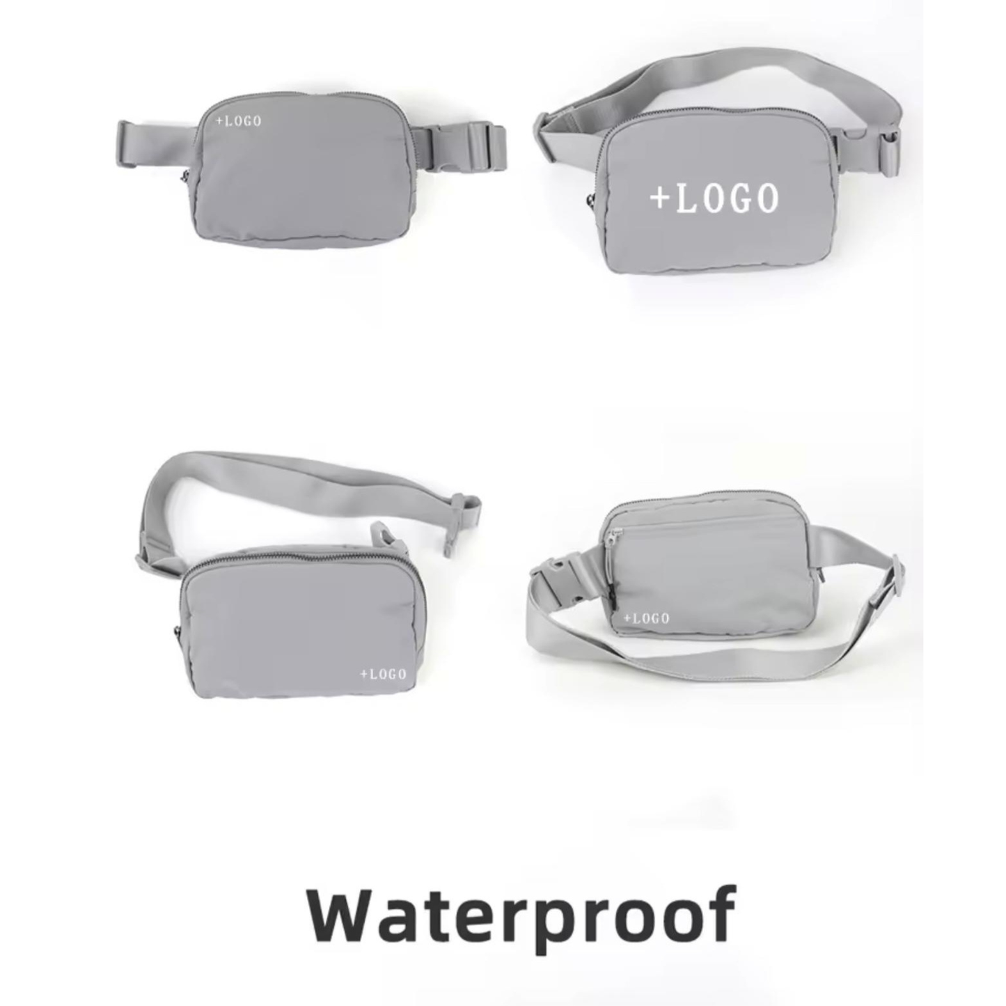 Trending Brown & White Checker Nylon Fanny Pack / Crossbody with Adjustable Strap