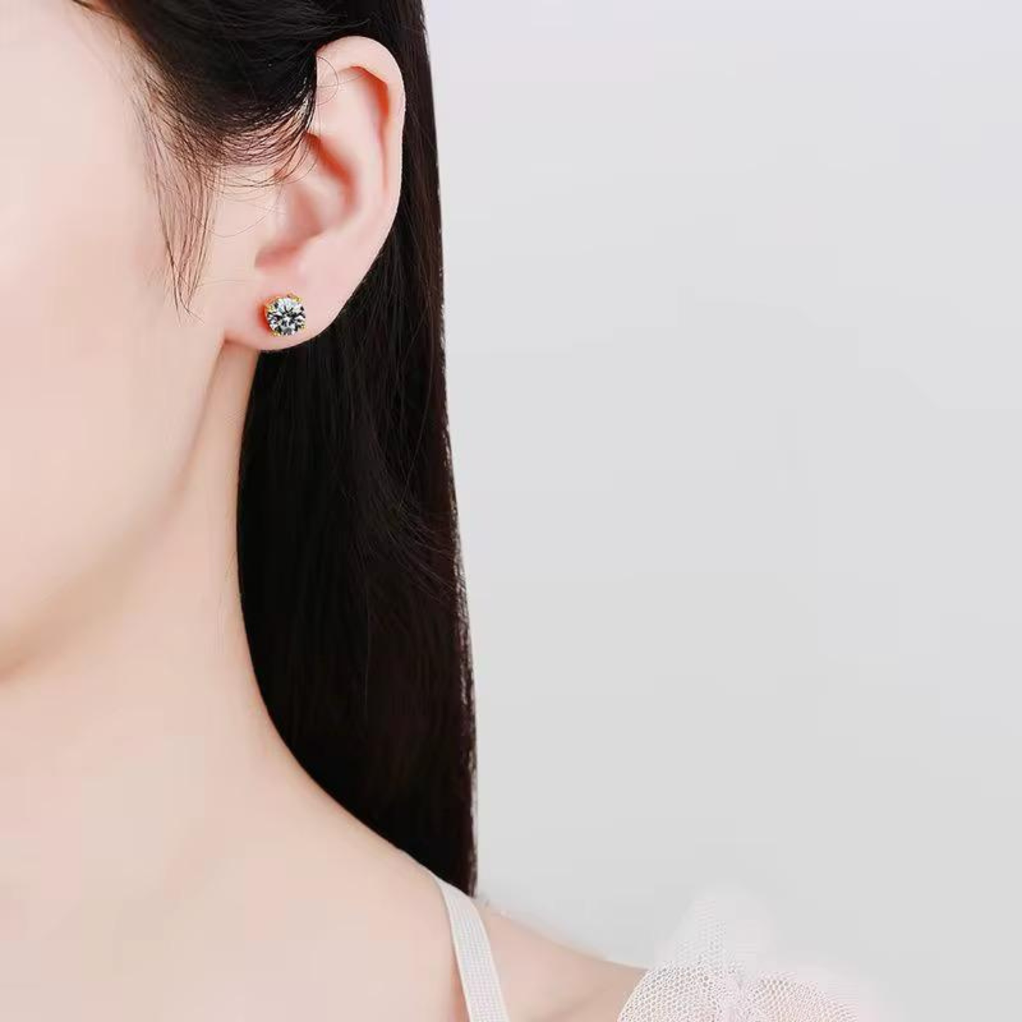 100% Diamond Tested | Luxe 18K Gold Plated 1CT Moissanite Aura Studs | Free Shipping