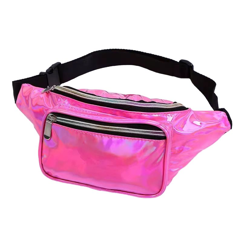 Holographic PU Fanny Pack for Festival & Rave | Unisex Metallic Belt Bag